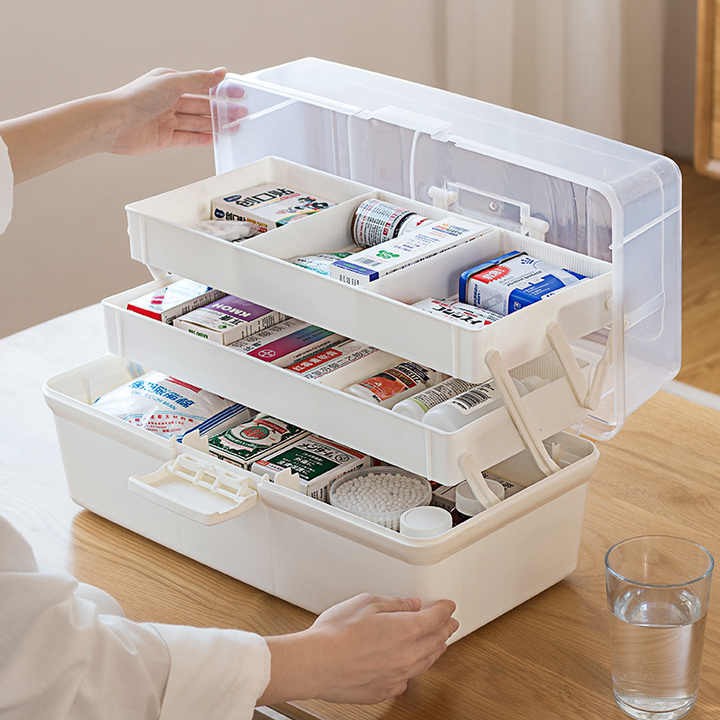 wholesale Portable household medical products Plastic First Aid Box plastic case -Empty Emergency medicine box